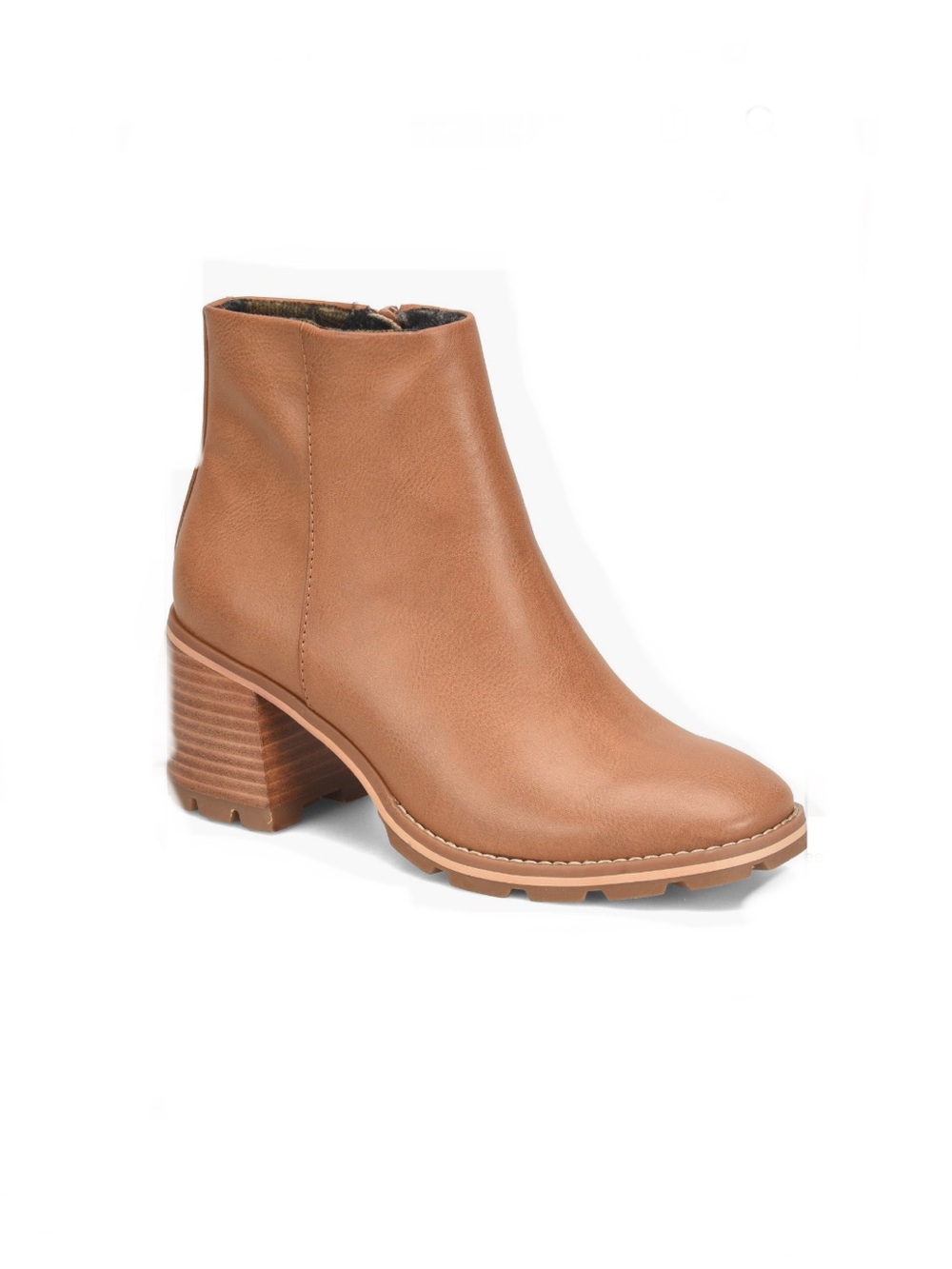 Korks Chandler Heeled Bootie Smooth Faux Leather Light Tan Women’s Size 8